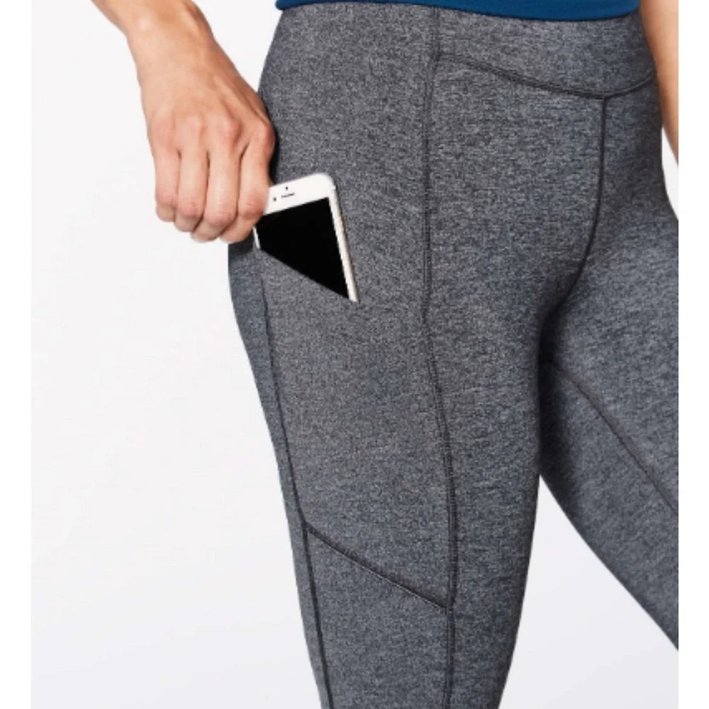 🔥Lululemon Speed Up Crop (21") Leggings Heathered Black Size 8 Full-on - Picture 11 of 12